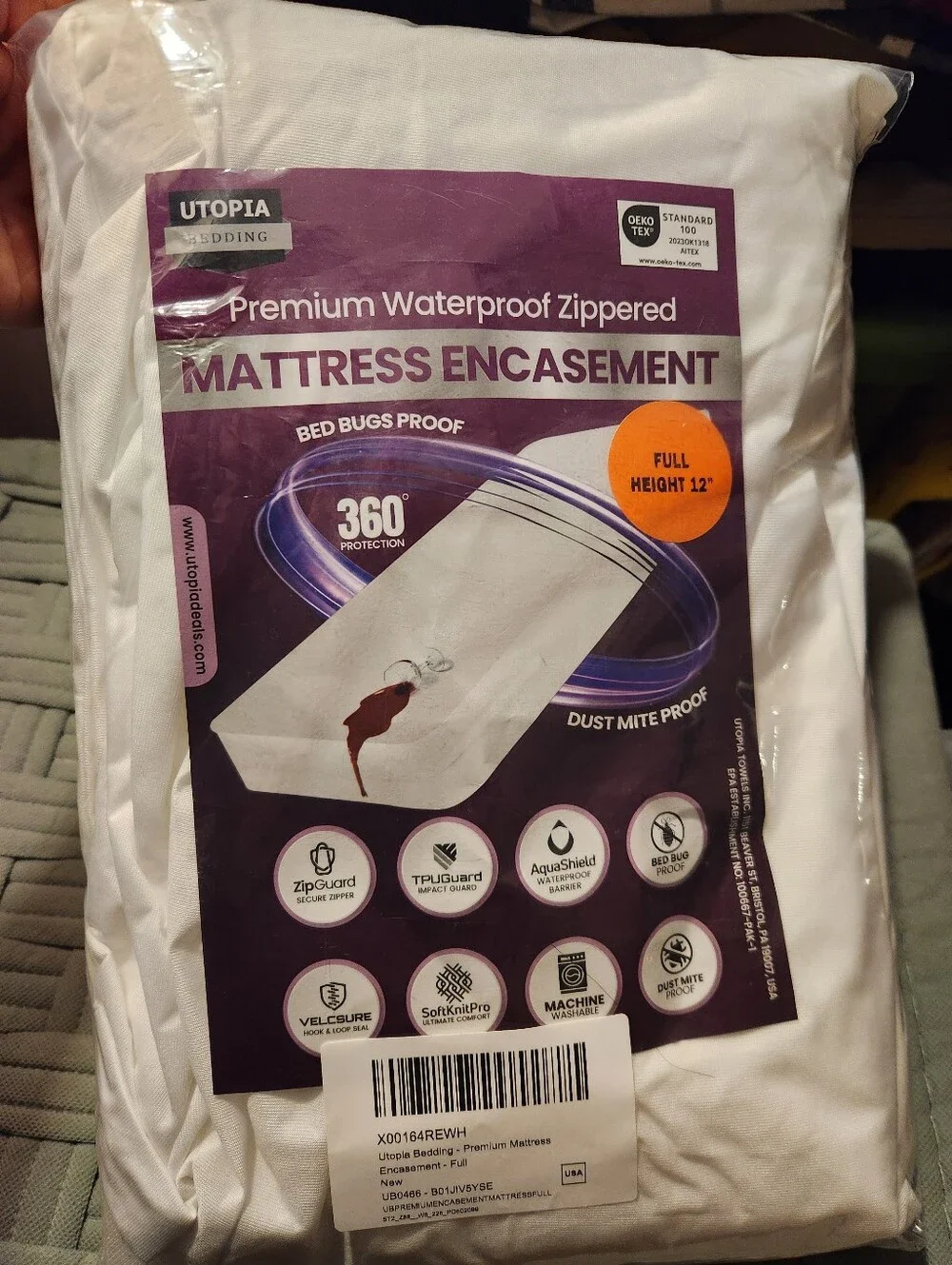White Premium Waterproof Zippered Mattress Encasement